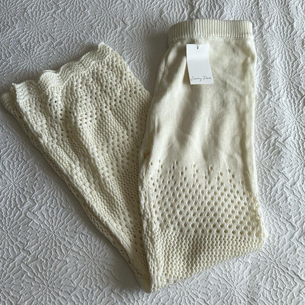 NWT Emory Park Ivory Knit Pants